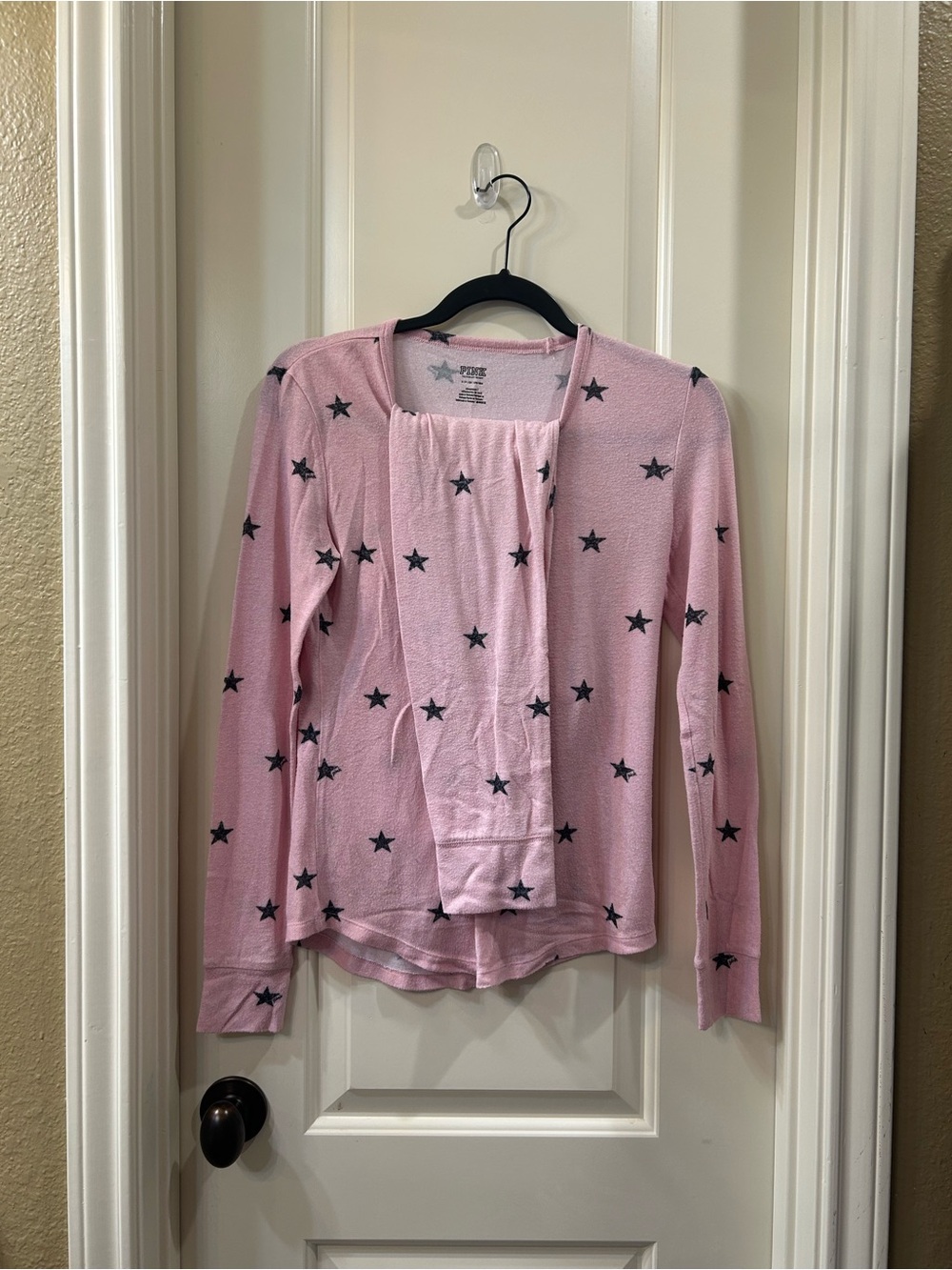 Small VS Pink Star Print Long Sleeve Top and matching leggings
